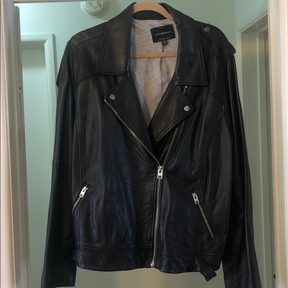 Lucky Brand Core Moto Leather Jacket Plus size 2X